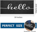 EARTHALL Funny Hello Mats Outside/Inside 59"x24", Front Door Mat Outdoor Entrance, Indoor Outdoor Mats for Home Entrance, Funny Doormat Outside/Inside Entry, Front Porch Decor for Farmhouse
