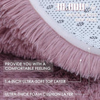OLANLY Blush Round Rugs for Bedroom - Machine Washable, 6 ft Circle Area Rugs for Living Room, Soft and Fluffy Shaggy Carpet for Teen Girls and Boys, Nursery Rooms, Dorms, Home Decor Aesthetic