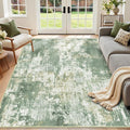 RELEANY Washable 5'x7' Abstract Area Rug for Living Room Light Green