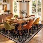 RELEANY Washable Area Rug, 5'x7', Black/Colorful