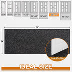 Mibao Super Absorbent Front Door Mat, 72" x 24", Non-Slip Washable Indoor Doormats, Low Profile Entryway Rug Outdoor, Dirt Resistant Welcome Mats for Front and Back Door Entrance, Anthracite Black