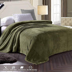Exclusivo Mezcla Fleece Bed Blanket Twin Size, Super Soft and Warm Blankets for Couch, Sofa and Bed Waffle Textured, Cozy, Fuzzy and Lightweight (Olive Green, 60x80 Inches)