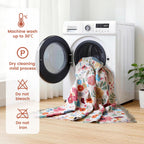 MSGKV Boho Throw Blanket 50"x60" Summer Cotton Floral Blanket for Couch