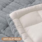 Smiry Couch Cover for Dogs Washable, Non Slip Fuzzy Pet Couch Covers for 3 Cushion Sofa Pet Friendly, Thick Soft Sofa Slipcovers Cushion Protector (Grey, 27.6" x 27.6")