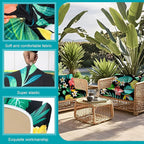 12 Pcs Stretch Patio Cushion Covers,Outdoor Couch Covers Replacement,Outdoor Couch & Sofa Slipcovers,for Patio Furniture Cushion Covers,Washable Reusable Furniture Protector (Floral,Cover Only)