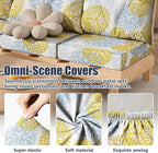 8Pcs Stretch Patio Cushion Covers, Outdoor Couch & Sofa Replacement Slipcovers for Patio Furniture Cushion Covers, Washable Reusable Furniture Protector