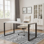 Nakagishi 9x12 Area Rugs Living Room: Washable Large Neutral Soft Rug Stain Resistant Non-Slip Carpet for Men Modern Home Enthusiasts Aged 25-45 - High Traffic Areas - Bedroom Office - Black White