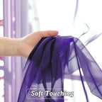 OVZME Purple Sheer Curtains 45 Inches Long 2 Panels, Light Filtering Sheer Curtains for Bedroom, Elegant Airy Draperies for Living Room Nursery Room, Dual Rod Pocket, Each 42Wx 45L