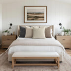 Topfinel 4 Packs Natural Decorative Throw Pillows Covers 26x26 Inch for Living Room Couch Bed Sofa, Rustic Farmhouse Boho Neutral Home Decor, Soft Plush Striped Corduroy Square Cushion Case 65x65 cm