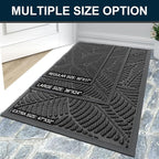 Colorxy Waterproof Doormat, Sturdy Natural Rubber Front Indoor Mat, Non Slip Low Profile Outdoor Door Mat, Stain and Fade Resistant Floor Mats, Easy Clean Patio Entry Mat, 71''x47'', Light Grey