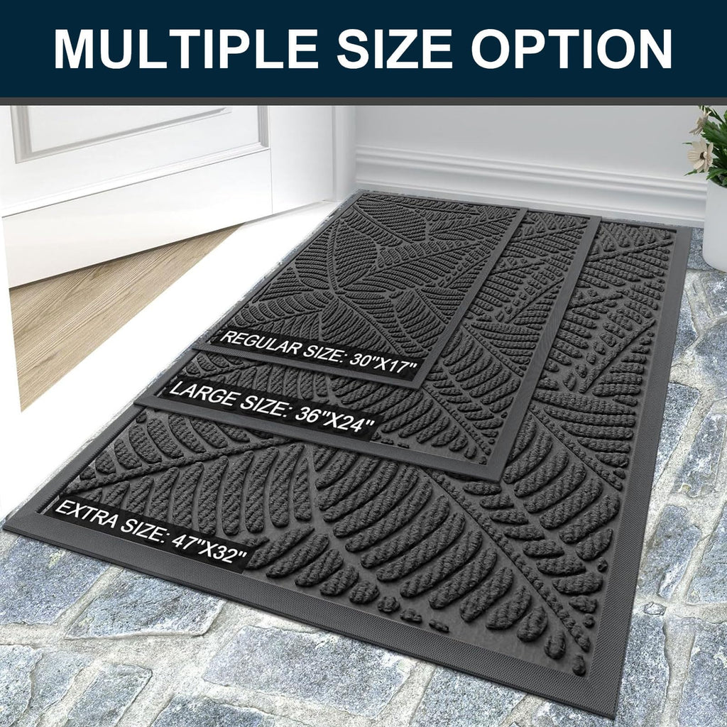 Colorxy Waterproof Front Doormat, Sturdy Natural Rubber Door Mat, 71x47