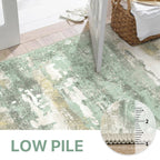 BEIMO 8FT Green Abstract Round Area Rug, Washable Non-Slip for Bedroom