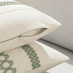 MIULEE Set of 2 Sage Green Boho Decorative Lumbar Pillow Covers 12x20 Inch Farmhouse Rustic Couch Throw Pillows Modern Summer Cushion Covers Retro Cute Macrame Woven Spring Decor for Bed Sofa Chair