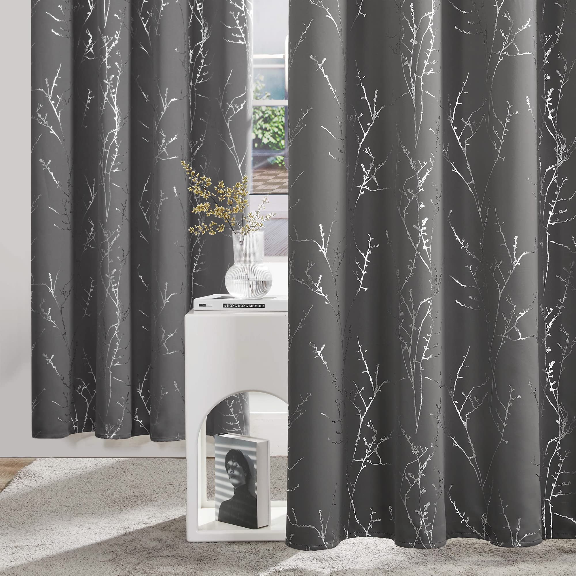 Deconovo Living Room Curtains 72 Inches Long, Blackout Curtains for Bedroom