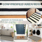 Front Door Mat Indoor Entrance - 2x4.3 Ft Black and White Washable Doormat Outdoor Entrance Porch Rug Non-Skid Runner Rug for Kitchen Hallway Bedroom Laundry Room Porch Decor