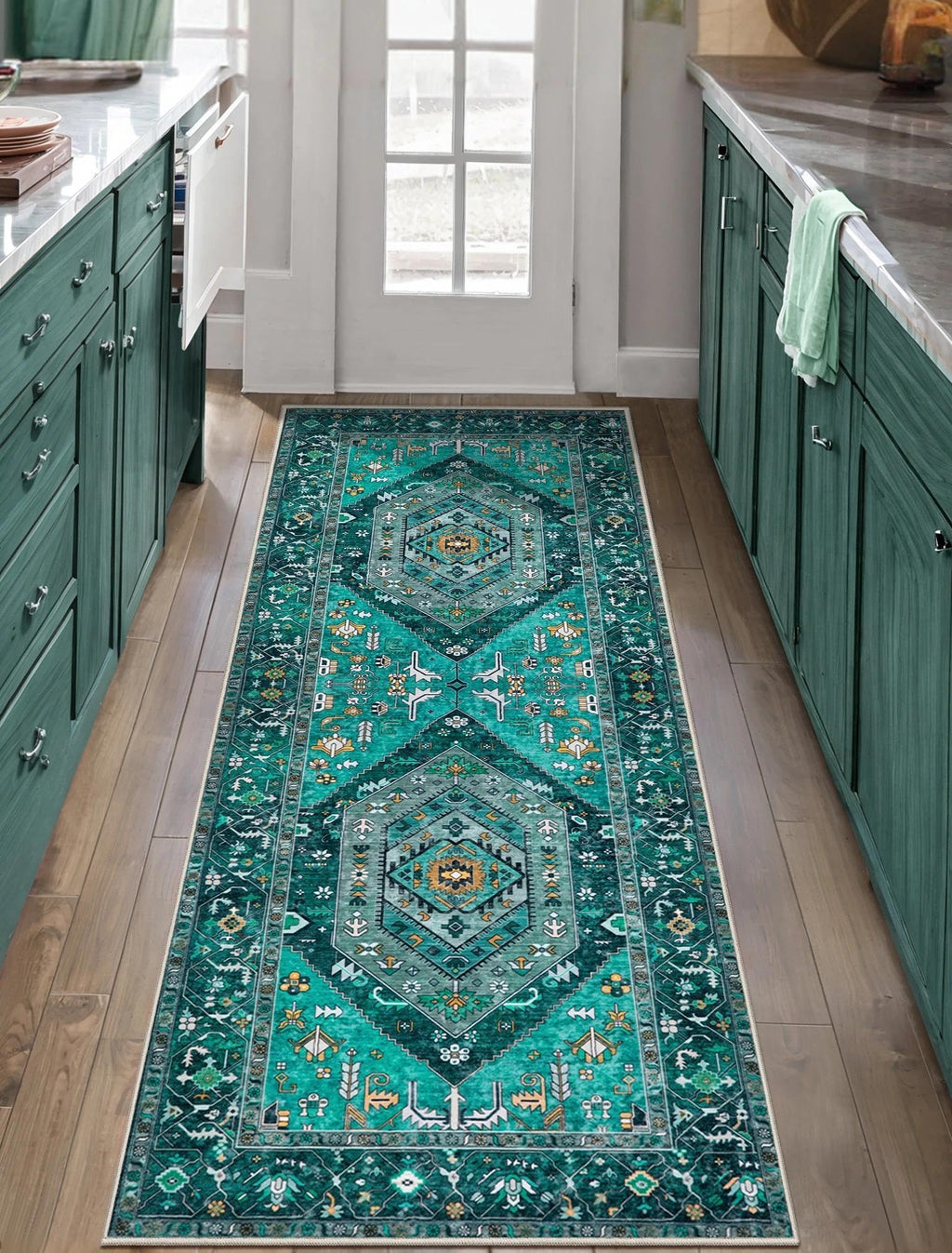 SERISSA 3x5 Washable Non Slip Boho Area Rug for Bedroom，Rust — 2' x 5' (Runner)