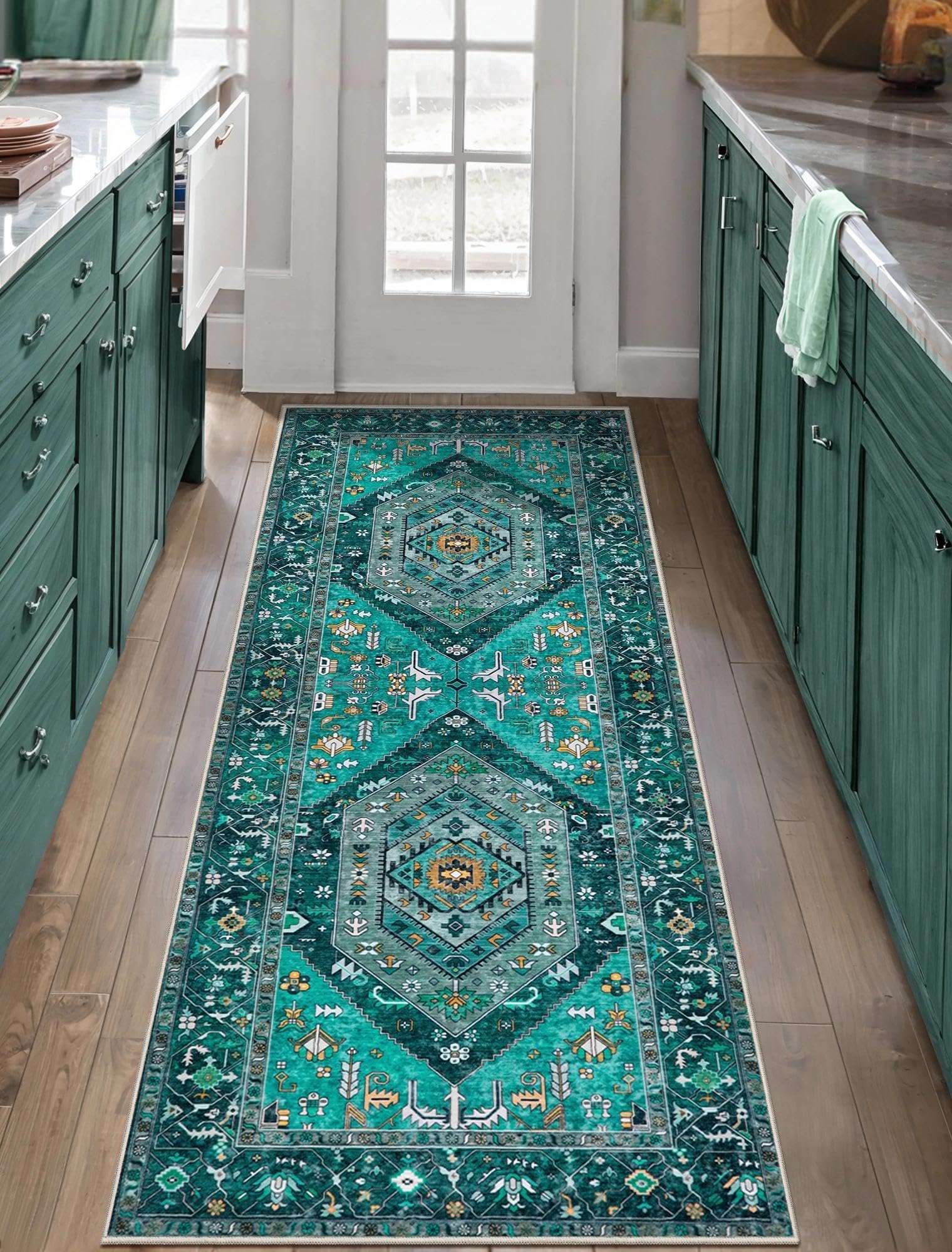 SERISSA 3x5 Washable Non Slip Boho Area Rug for Bedroom，Rust — 2' x 5' (Runner)
