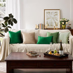GIGIZAZA Green Velvet Pillow Covers 20x20 Decorative Pillows Pack of 2