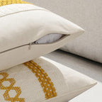 MIULEE Set of 2 Mustard Yellow Boho Decorative Lumbar Pillow Covers 12x20 Inch Farmhouse Rustic Couch Throw Pillows Modern Cotton Cushion Covers Retro Macrame Woven Spring Decor for Bed Sofa Chair
