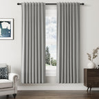 Guken 100% Blackout Linen Curtains 72 Inch Length 2 Panels Set for Living Room Bedroom Back Tab Thermal Insulated Black Out Linen Drapes Room Darkening Window Curtains,Dark Grey
