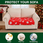 Smiry Printed Couch Cushion Covers, Stretch Soft Couch Covers for Sofa, Washable Non-Slip Sofa Slipcover Furniture Protector for Indoor and Outdoor (Medium,Red)