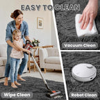 8x10 Fluffy Shag Area Rugs for Living Room Bedroom: Soft Plush Carpet Grey