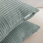 Fancy Homi 2 Packs Grey Blue Decorative Throw Pillow Covers 18x18 Inch for Couch Bed Sofa, Rustic Boho Farmhouse Home Decor, Soft Corss Corduroy Patchwork Textured Square Cushion Case 45x45 cm