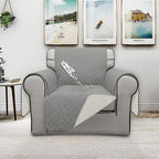 ISSUNTEX Double Protection 100% Waterproof Sofa Covers for Living Room, Reversible Furniture Protector for Dogs, Pets, Kids (Light Gray/Ivory)