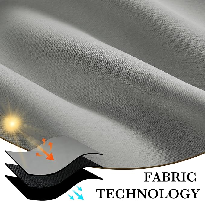 RYB HOME Bedroom Blackout Curtains 72 inches Long, 100% Blackout