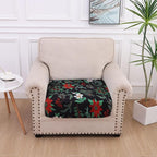 hyha Printed Couch Cushion Covers, Floral Sofa Covers Washable for Cushion Couch, Stretch Pattern Outdoor Cushion Covers for Patio Furniture with Elastic Bottom(Small, Christmas Botanical)