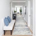 Restydon 2x12 Runner Rug Non Slip,Washable Hallway Runner Rug,Blue