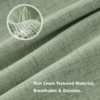 MIULEE 100% Blackout Linen Curtains 42 x 72 Inch Sage Green 2 Panels