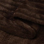 BEDELITE Fleece Throw Blanket for Couch – 3D Ribbed Jacquard Soft and Warm Decorative Fuzzy Blanket – Cozy, Fluffy, Plush Lightweight Dark Brown Throw Blankets for Bed, Sofa, 50x60 inches