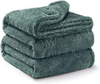 Exclusivo Mezcla Plush Fuzzy Fleece Bed Blanket King Size, Super Soft, Fluffy and Warm Blankets for Couch, Bed, All Season (Celadon, 90x104 inches)
