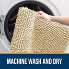 OLANLY Dog Door Mat for Muddy Paws 70x35, Absorbs Moisture and Dirt, Absorbent Non-Slip Washable Doormat, Quick Dry Chenille Mud Mat for Dogs, Entry Indoor Entryway Carpet for Inside Floor, Sand