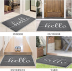 BeneathYourFeet Door Mat (36"x24",Dark Grey), Welcome Mat Low Profile Front Doormat Non Slip Mats for Entryway, Patio, High Traffic Areas