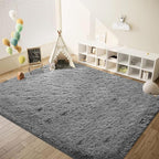 6x9 Area Rug for Living Room: Fluffy Shag Soft Washable Rugs Large Fuzzy Plush Indoor Carpet for Bedroom Nursery Playroom Kids Girls Boys Room (Dark Grey, 6'x9')