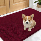 OLANLY Dog Door Mat for Muddy Paws 30x17, Super Absorbent Chenille Mud Mat