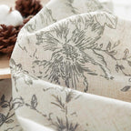 jinchan Lined Linen Blend Curtain Floral Curtains for Living Room 90 Inches Long Grey Peony Flower Printed Curtain Back Tab Farmhouse Patterned Drapes Bedroom Window Curtains Set 2 Panels