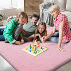 Shag Area Rugs for Bedroom Living Room,6X9 Ultra Soft Fluffy Area Rugs for Dorm, Indoor Carpet Nursery Rugs for Kids Girl Room Home Decor, Pink
