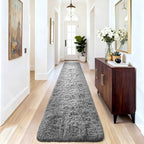 Ophanie 2x10 Runner Rug for Hallway, Upgrade Non-Slip Fluffy Soft Bedside Rugs, Bedroom Living Room Grey Shaggy Gray Carpet for Kids Girls Boys Dorm Nursery Home Decor Aesthetic