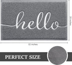 BeneathYourFeet Door Mat (32"x20",Grey), Welcome Mat Low Profile Front Doormat Indoor Outdoor Door Non Slip Rugs for Entryway, Patio, High Traffic Areas