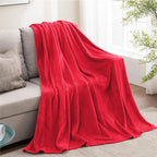 BEDELITE Fleece Blanket Soft Plush Throw for Couch Red 50"x70"
