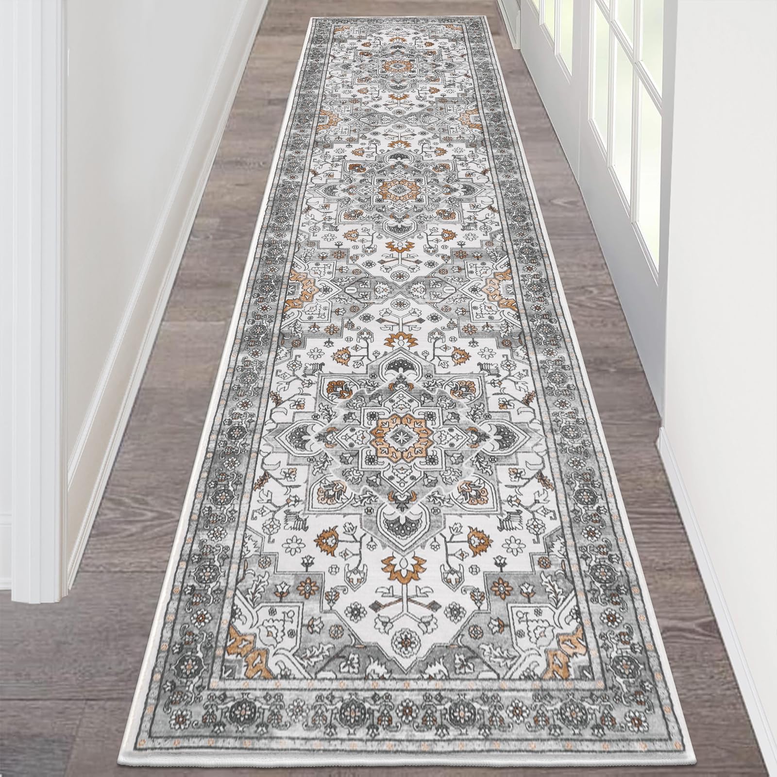 HEBE Hallway Runner Rug 2'x8', Washable Non Slip Kitchen Rug Runner