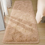Tepook Soft Runner Rugs for Bedroom 2x6 ft with Rubber Backing, Beige Fluffy Rugs for Living Room, Shag Bedside Rug Fuzzy Plush Carpet for Room, Area Rug for Dorm Nursery Hallway Indoor Home Decor