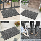 Colorxy Waterproof Doormat, Sturdy Natural Rubber Front Door Mats, Non Slip Low Profile Indoor Outdoor Entrance Mat, Stain Resistant Easy Clean Floor Mat for Patio or Entryway, 71''x47'', Dark Grey