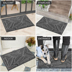 Colorxy Waterproof Front Doormat, Sturdy Natural Rubber Door Mat, 59x34