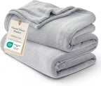 Bedsure GentleSoft Fleece Blanket California King Light Grey - Lightweight Plush Fuzzy Cozy Soft Bed Blankets, 102x96 inches