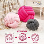 Uvvyui Knot Pillow Ball, Soft Home Decorative Pillows, Round Throw Pillow, Handmade Knotted Plush Pillow, Round Boucle Pillow Cushion (11 Inches Hot Pink)