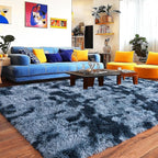 Pionblank 8x10 Rug for Living Room, Fuzzy Plush Large Area Rug, Fluffy Modern Shag Non Slip Soft Furry Carpet for Bedroom Kids Room Nursery Teens Dorm Home Decor, Blue Grey
